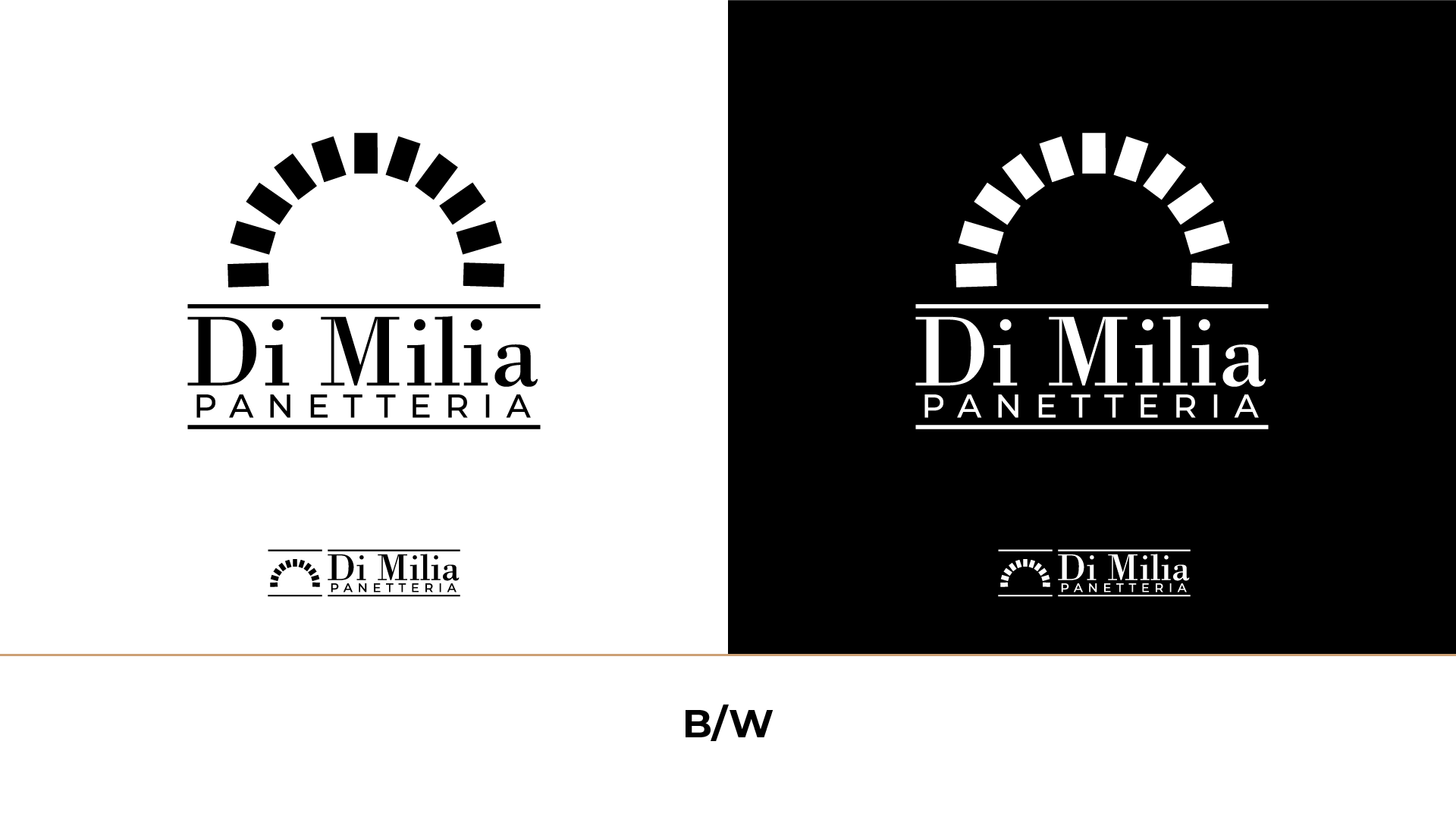 logo di milia bianco e nero